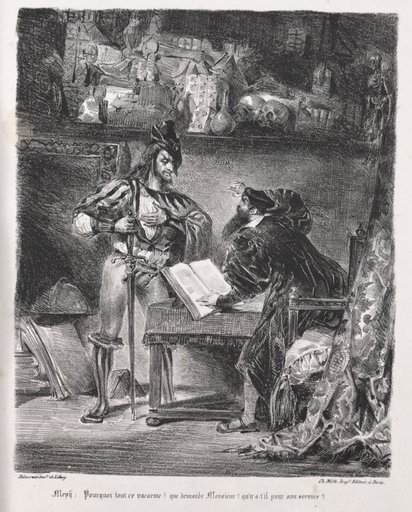 Illustrations for Faust: Méphistophélés visits Faust