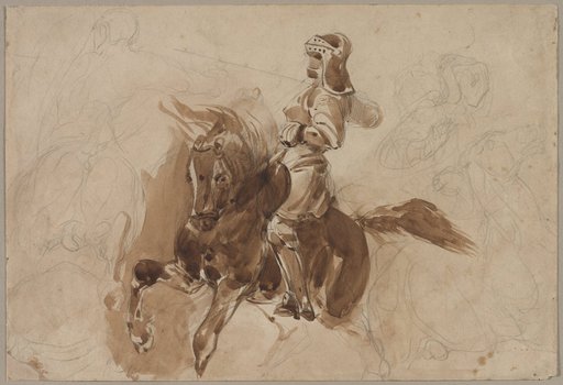 Armored Figure on Horseback (recto)