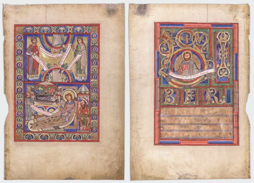 Single Leaf Excised from a Gospel Book: The Nativity (recto) and St. Matthew (verso)