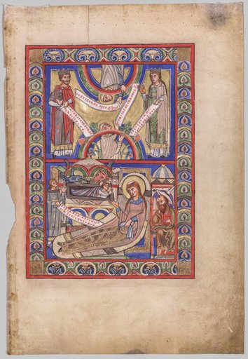 Single Leaf Excised from a Gospel Book: The Nativity (recto)