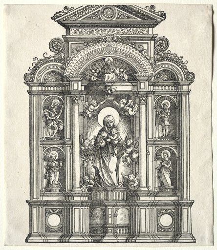 Great Altar with the Virgin, in a border with SS. Christopher, George, Barbara, Catherine