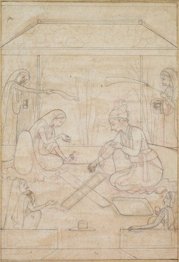 Couple Playing Chaupar on a Terrace