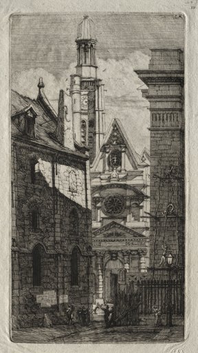 Etchings of Paris: Church of St. Stephen of the Mount