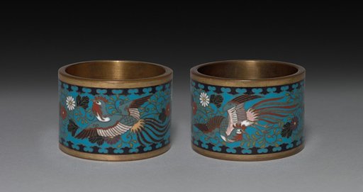 Napkin Rings with Bird and Flower