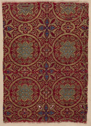 Lampas with foliate roundels