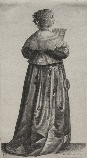 The Several Habits of English Women, from the Nobility to the Country Women as they are in these times: The Woman with a Fan and Mirror
