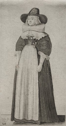 The Several Habits of English Women, from the Nobility to the Country Women as they are in these times: The Woman with a Mannish Hat and Ribboned Bodice