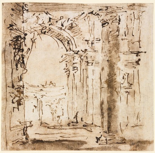 Pair of Drawings: Sketch of the Labyrinth of the Villa Pisani and Piazza San Marco with Doges' Palace