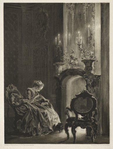 Essay on Stone with Brush and Scraper: Woman Reading at the Fireside