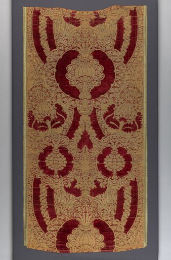 Silk Velvet with Gold in Pomegranate Pattern