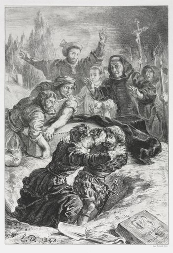 Hamlet: Hamlet and Laertes in the Grave of Ophelia