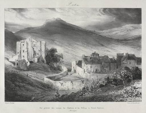 Voyages pittoresques et romantiques dans l'ancienne France, Auvergne: Ruines du château et du village de Saint Nectaire