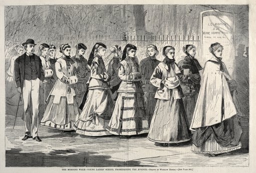 The Morning Walk - Young Ladies' School Promenading the Avenue