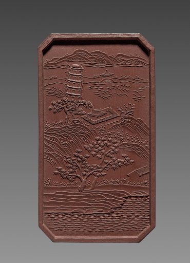Ink Stick from an Imperially Commissioned Set of Ink Stick with Images and Poems of Famous West Lake Sites