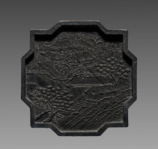 Ink Stick from an Imperially Commissioned Set of Ink Stick with Images and Poems of Famous West Lake Sites