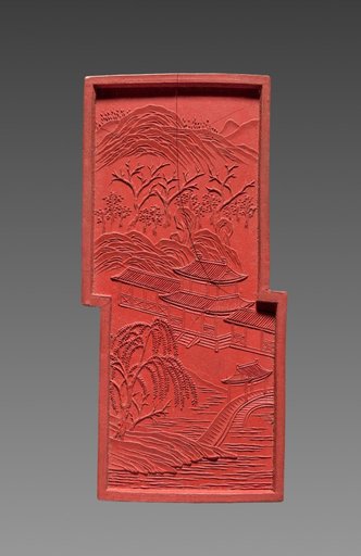 Ink Stick from an Imperially Commissioned Set of Ink Stick with Images and Poems of Famous West Lake Sites