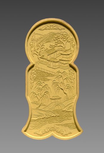 Ink Stick from an Imperially Commissioned Set of Ink Stick with Images and Poems of Famous West Lake Sites