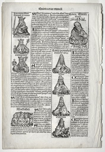 Genealogical Page; published in the Nuremberg Chronicle by Hartmann Schedel
