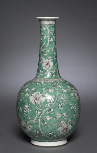 Bottle Vase with Floral Scrolls