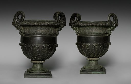 Pair of Urns with Satyr Heads