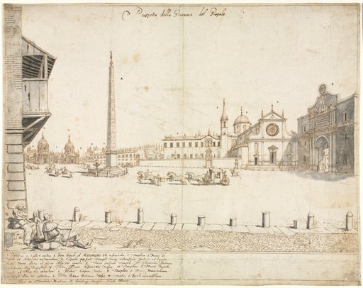 Eighteen Views of Rome: The Piazza del Popolo (recto)