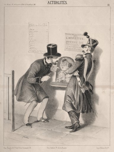 Actualités: L'Ouverture du second théatre français. Mr. tout est plein vous ne trouveriez pas même un place au paradis! si vous voulez revenir dans un quinzaine, peut-être que nous en aurons!