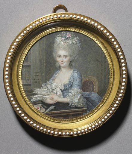 Portrait of a Woman in a Blue Dress