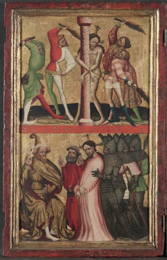 Diptych with the Passion of Christ (left wing):Flagellation and Christ Before Pilate