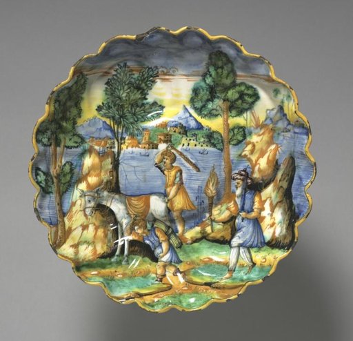 Footed Dish Depicting Abraham and Isaac