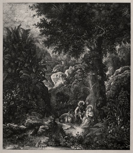 Rest on the Flight into Egypt with a Saddled Donkey
