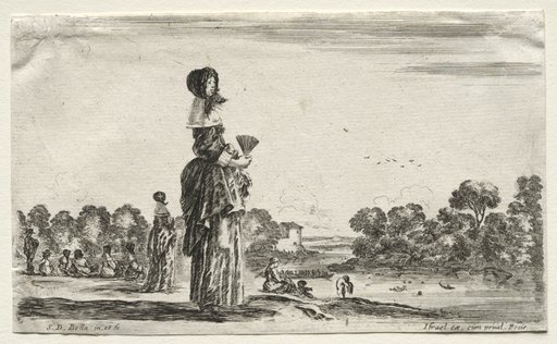 Various Figures and Landscapes: Women Watching Bathers along a River