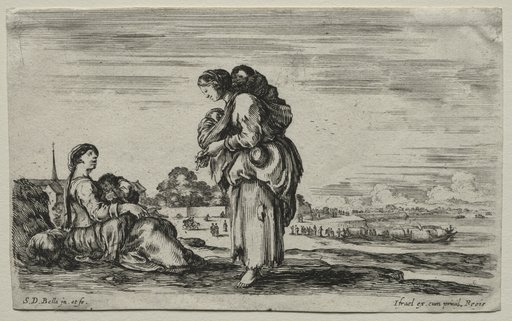 Various Figures and Landscapes: Two Mothers Chatting Together