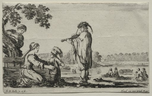 Various Figures and Landscapes: A Violin Player