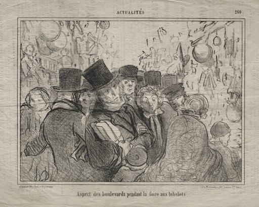 View of boulevards during a market for trinkets