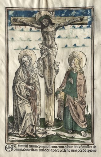 Christ on the Cross between Mary and John