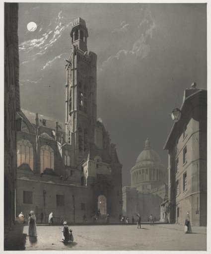 Picturesque Architecture in Paris, Ghent, Antwerp, Rouen: St. Etienne du Mont and the Pantheon, Paris