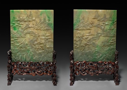 Pair of Table Screens with Stands