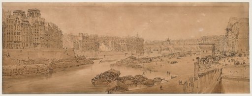 A Selection of Twenty of the Most Picturesque Views in Paris: View of the City with the Louvre taken from the Pont Marie