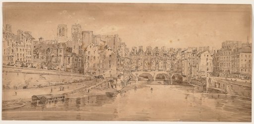 A Selection of Twenty of the Most Picturesque Views in Paris: View of Pont St. Michel, taken from Pont Neuf
