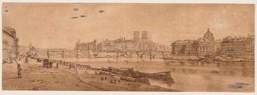 A Selection of Twenty of the Most Picturesque Views in Paris: View of Pont Neuf, part of the Louvre, Notre Dame, and the College of Four Nations