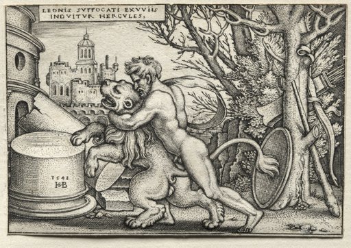 The Labors of Hercules: Hercules Strangling the Nemean Lion