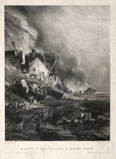 Six Marines: Radoub d'une barque à marée basse