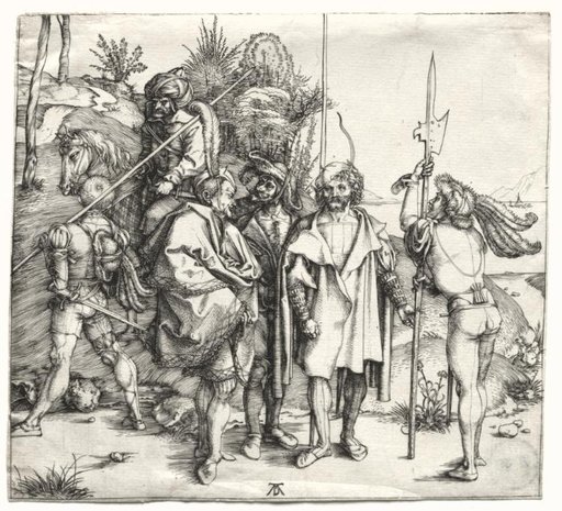 Five Soldiers and a Turk on Horseback