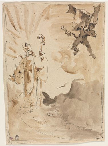 The Bishop and the Demon (recto)