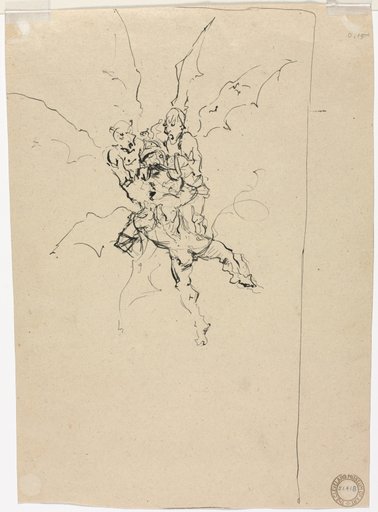 Three Demons Holding a Knight (verso)