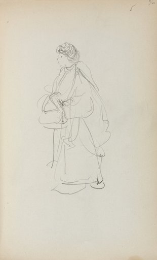 Italian Sketchbook: Standing Woman Holding a Satchel (page 56)