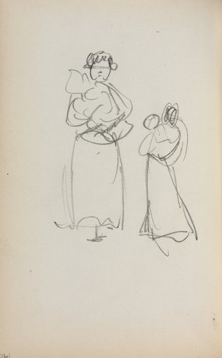 Italian Sketchbook: Two Standing Women holding Infants (page 140)