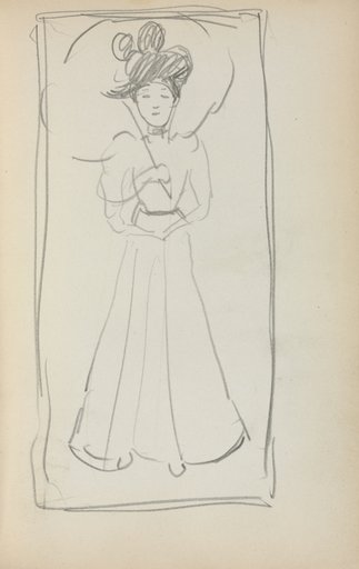 Italian Sketchbook: Standing woman with parasol (page 233)
