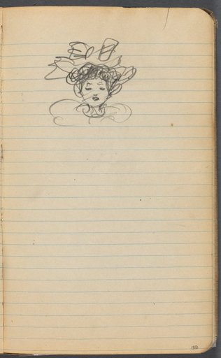 Sketchbook, page 159: Head of a Woman