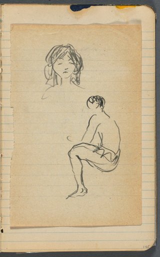 Sketchbook, loose shet between pgs. 144 & 145